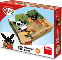 Drewniane klocki BING 12 szt. – licencyjne puzzle 3D i klocki konstrukcyjne