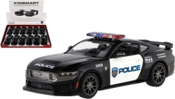 metalowy model auta Ford Mustang Dark Horse Police 2024 1:38 ze sprężynowym napędem, 13 cm