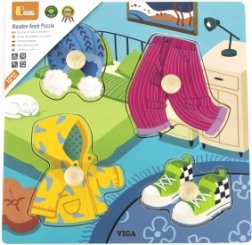 Viga drewniane puzzle z uchwytami ubieranie