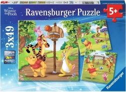 Puzzle Kubuś Puchatek 3x49 elementów od Ravensburger