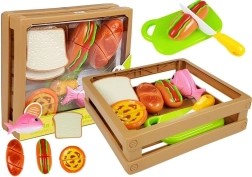 zestaw jedzenia dla dzieci na rzep w sztaplowanej skrzynce