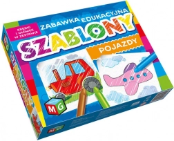 Szablony pojazdów z kredkami, zestaw