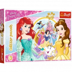 puzzle 100 elementów z brokatem – wspomnienia Belli i ARIEL od TREFL