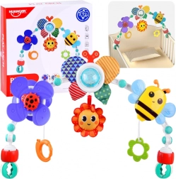 kolorowy zawieszany pałąk do wózka, łóżeczka i fotelika samochodowego dla niemowląt