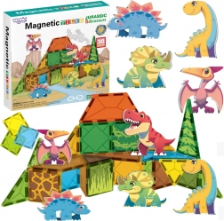Magnetyczne klocki konstrukcyjne 7,5 cm dinozaury 30 szt. WOOPIE