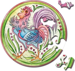 Curiosi okrągłe puzzle Picoli kogut 33 elementów