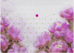 Koperta z zatrzaskiem A4 z nadrukiem – mix motywów, opakowanie 12 szt.