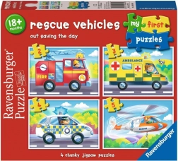 Ravensburger moje pierwsze puzzle: Pojazdy ratunkowe 4 w 1