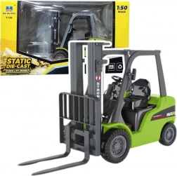 Metalowy wózek Huina z ruchomymi widłami zielony 1:50