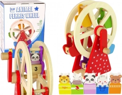 Drewniana obrotowa karuzela diabelski młyn ze zwierzątkami