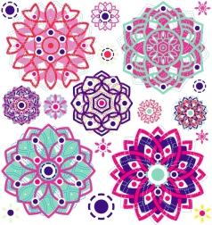 Naprasowywana dekoracja Mandala mały narożnik