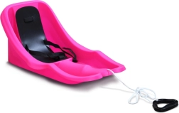 Dziecięcy bob z oparciem BABY RIDER MONSTER – różowy, czarne siedzisko