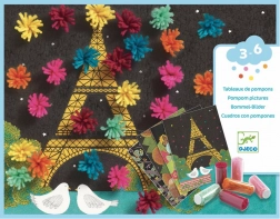 kolaże z kolorowymi frędzlami Djeco