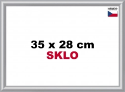 Plastowa rama srebrna 35x28 cm