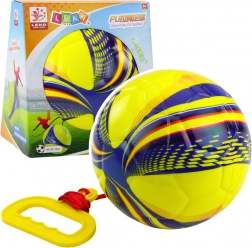 Żółta piankowa piłeczka na sznurku ze ściągaczem 14 cm