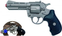 Policyjny rewolwer metalowy srebrny 8 strzałów
