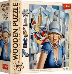 Trefl drewniane dwustronne puzzle Art: Catherine Abel – Lato w mieście, 200 elementów