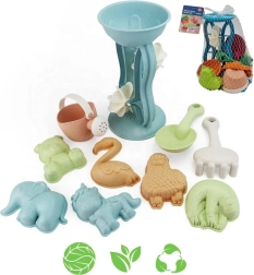 Woopie Green ekologiczny zestaw do piasku z młynkiem i konewką, 10 elementów