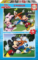 Puzzle Mickey i przyjaciele 2x48 elementów