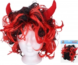 Peruka z czerwonymi rogami dla diabłów i diablic