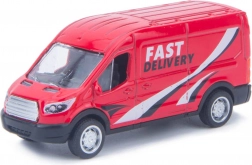 Metalowa i plastikowa furgonetka z napędem na koło zamachowe