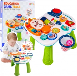Interaktywny stolik edukacyjny 6w1 ze światłami i dźwiękami