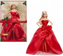 Świąteczna kolekcjonerska lalka Barbie Signature 2026 blondynka w czerwonej sukni