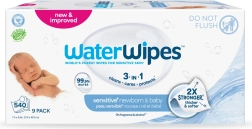 WaterWipes nawilżane chusteczki dla noworodków i dzieci 3w1, 9 × 60 szt.