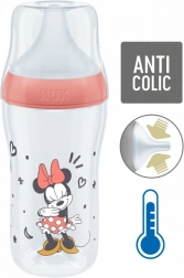 Butelka dla dzieci NUK Perfect Match MICKEY z kontrolą temperatury 260 ml czerwona