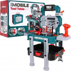 Dziecięcy warsztat 2w1 – walizka i stojak – Niebieski