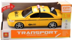 Plastowa taksówka na baterie ze światłami i dźwiękami