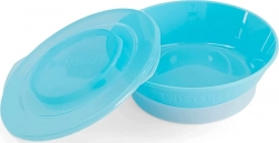 Twistshake miska niebieska z pokrywką i antypoślizgiem