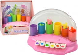 Interaktywne różowe pianinko z wystrzeliwującymi gwiazdkami