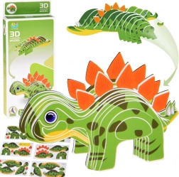 Puzzle 3D kartonowy model – dinozaur stegozaur DIY