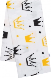 Flanelowa pieluszka z nadrukiem biała korona NEW BABY