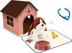 Pluszowy piesek z budą i torebką 18 cm