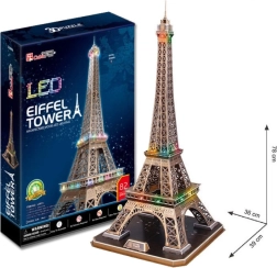 CUBICFUN świecące puzzle 3D Wieża Eiffla z oświetleniem LED, 84 elementy