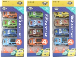 zestaw metalowych aut z pachołkami 4 szt.