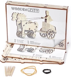 Wooden City 3D drewniana mechaniczna układanka Rzymski wóz