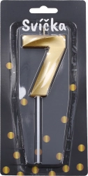 Świeczka imprezowa cyfra 7 złota