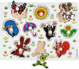 Drewniana układanka wpuszczana KRECIK duża