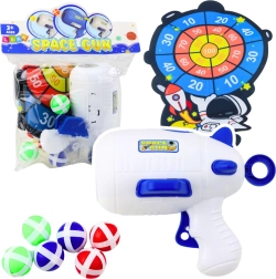 Gra zręcznościowa Strzał kosmiczny z pistoletem i piłeczkami na rzep