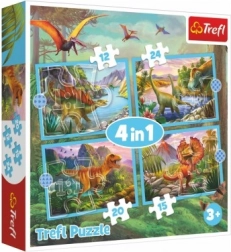 Trefl puzzle 4 w 1 Wyjątkowe dinozaury