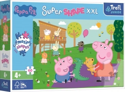 Puzzle 60 XXL Super Shape – zabawa z braciszkiem, ŚWINKA PEPPA
