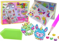 Zestaw diamentowych naklejek – różne kolorowe wzory