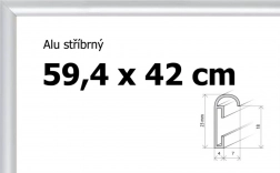 Aluminiowa rama na puzzle i plakaty A2 59,4 × 42 cm – srebrna