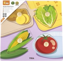 Viga drewniane puzzle z gałkami warzywa
