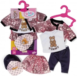 baby born glam outfit – pięcioczęściowy zestaw ubranek dla lalek 43 cm