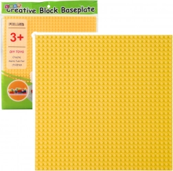 Płyta konstrukcyjna do klocków żółta 25,5x25,5 cm