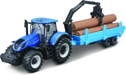 zestaw farmerski traktor New Holland T7.315 HD z 3 przyczepami 10 cm